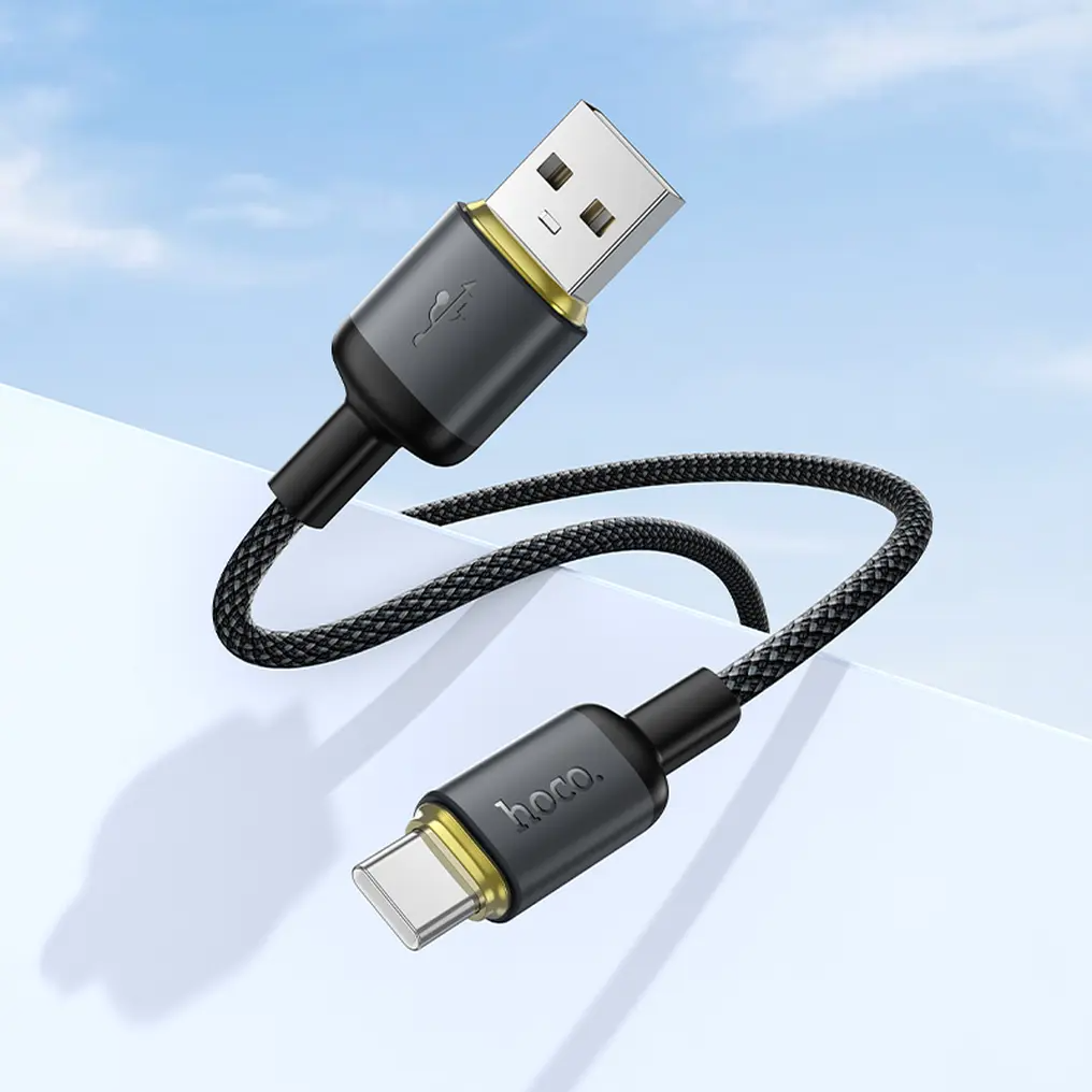 USB-A - USB-C Tietojen ja Latauksen Kaapeli HOCO X128 Benefit, 36W, 1m, Musta