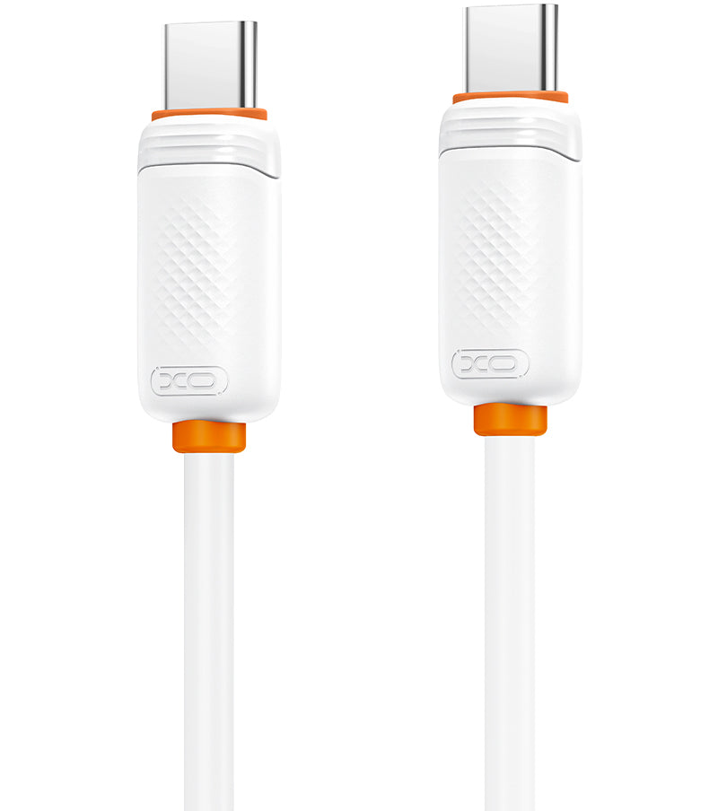 USB-C - USB-C XO Design NB-Q302B -tietojen siirto- ja latauskaapeli, 60W, 1m, valkoinen