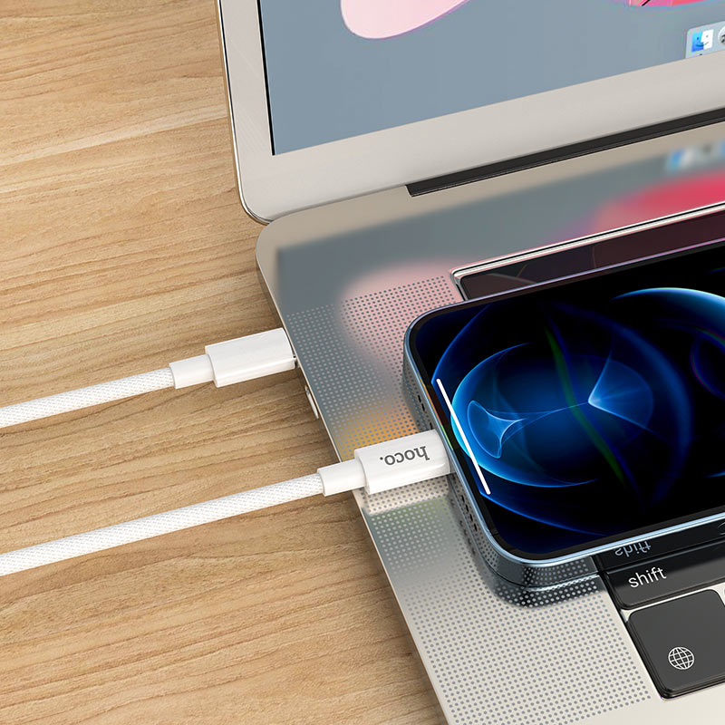 USB-C - Lightning HOCO X56 Data- ja Latauskaapeli, 20W, 1m, Valkoinen
