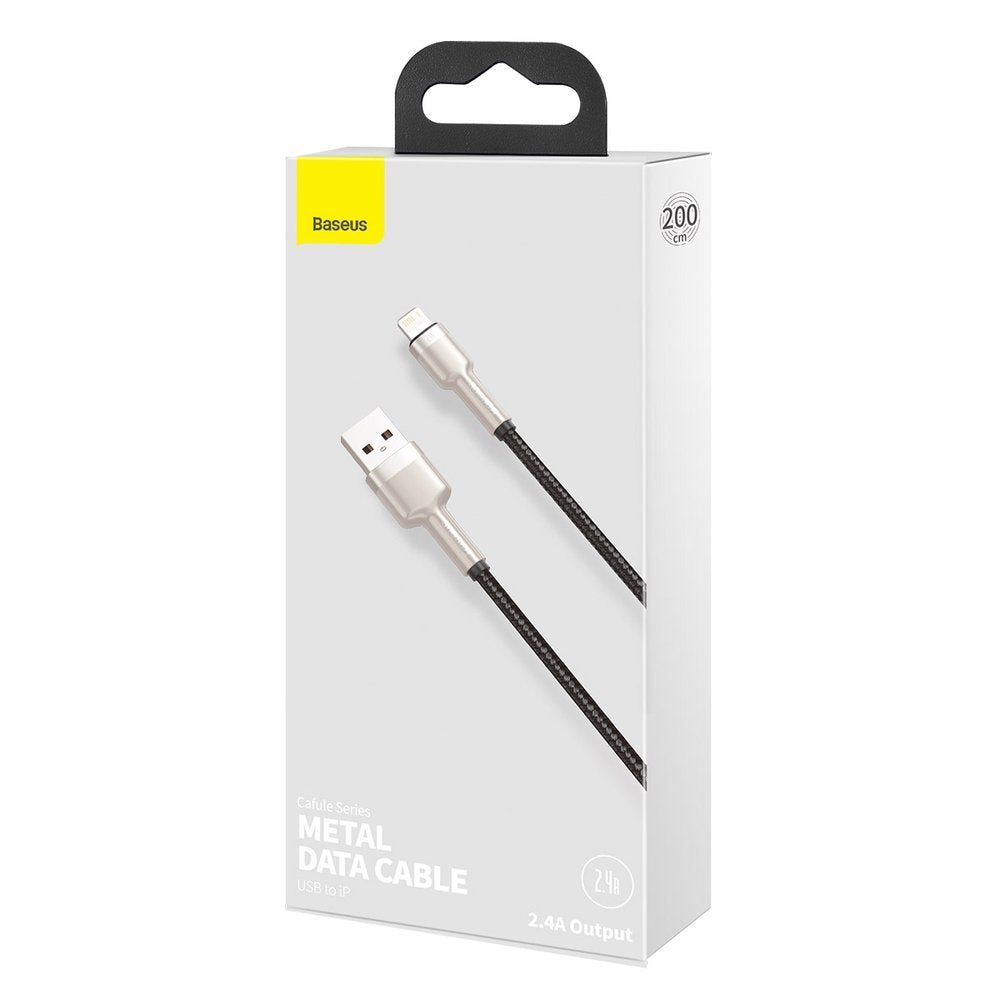 USB-A - Lightning Baseus Cafule Metal Series -data- ja latauskaapeli, 18W, 0,25m, Musta CALJK-01