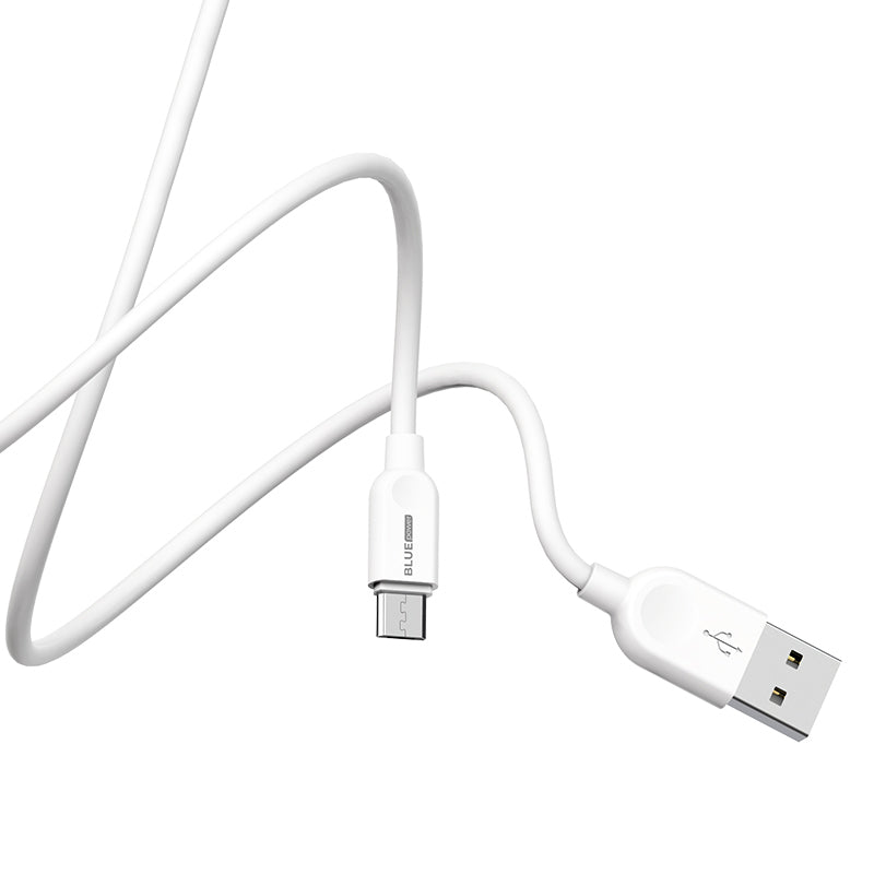 USB-A - microUSB data- ja latauskaapeli BLUE Power BM2BX14 LinkJet, 18W, 2m, Valkoinen