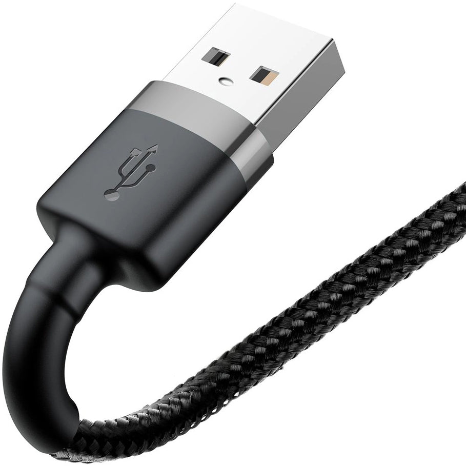 USB-A - Lightning Baseus Cafule -data- ja latauskaapeli, 18W, 0.5m, Harmaa CALKLF-AG1