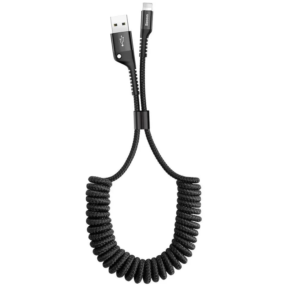 Tieto- ja latauskaapeli USB-A - Lightning Baseus kalansilmäjousi, 18W, 1m, musta CALSR-01 CALSR-01