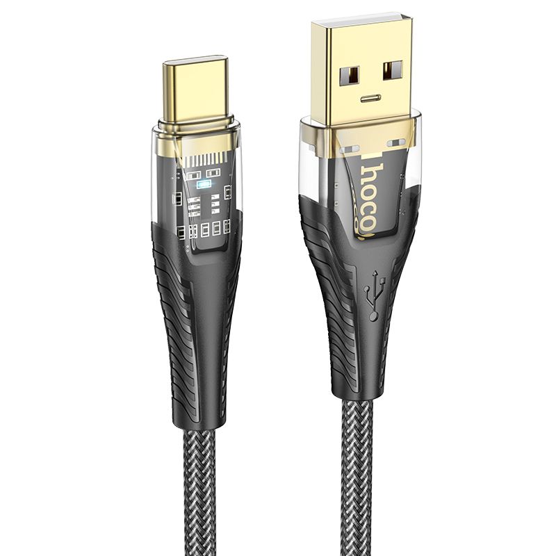 USB-A - USB-C HOCO U121 Data- ja Latauskaapeli, 18W, 1.2m, Musta