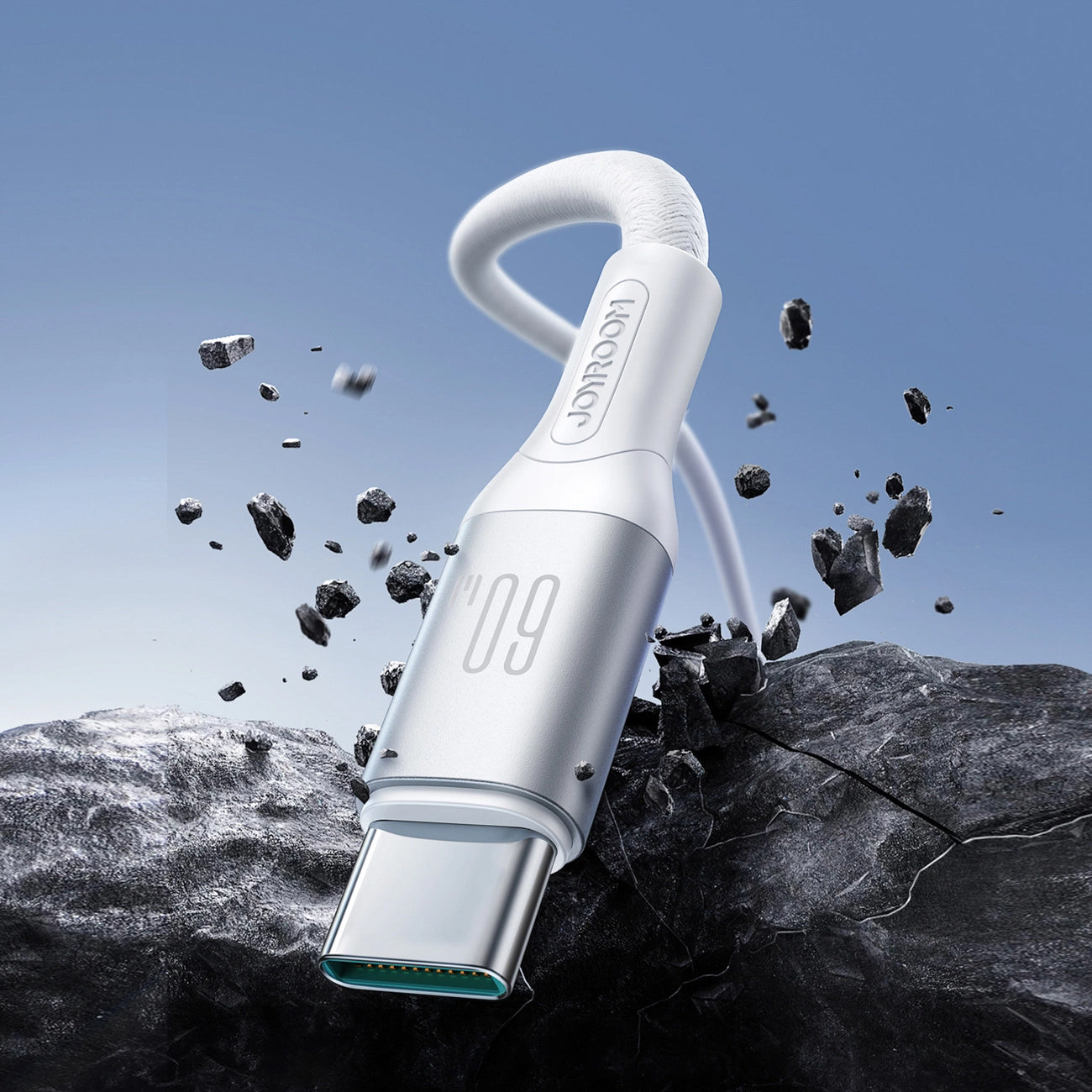USB-C - USB-C Joyroom S-A28 Flash -kaapeli, 60W, 1m, Valkoinen