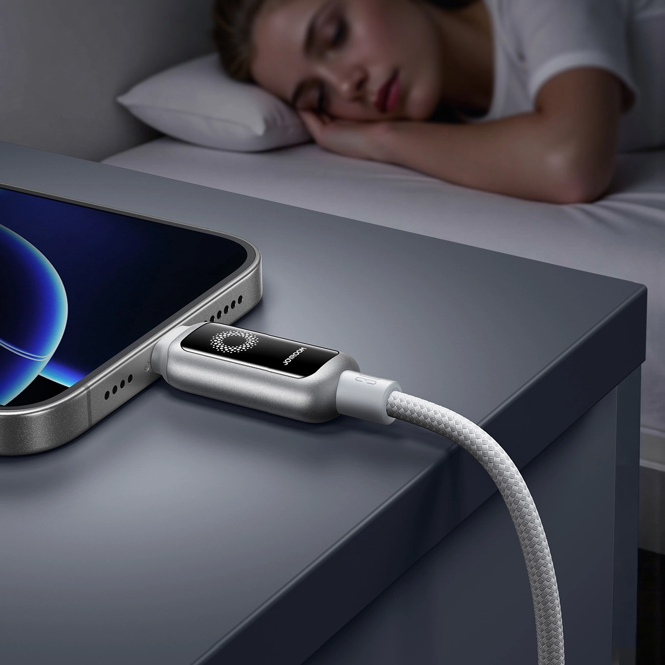 USB-C - Lightning Joyroom S-A55 StarFlight Display -kaapeli, 30W, 1.2m, Valkoinen