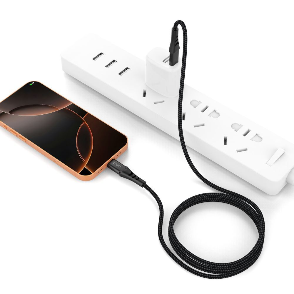USB-C - USB-C Tech-Protect UB11T Ultraboost -tietojen siirto- ja latauskaapeli, 100W, 2m, musta