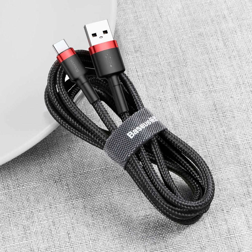 Baseus Cafule USB-A - USB-C -data- ja latauskaapeli, 60W, 0,5m, Punainen CATKLF-A91