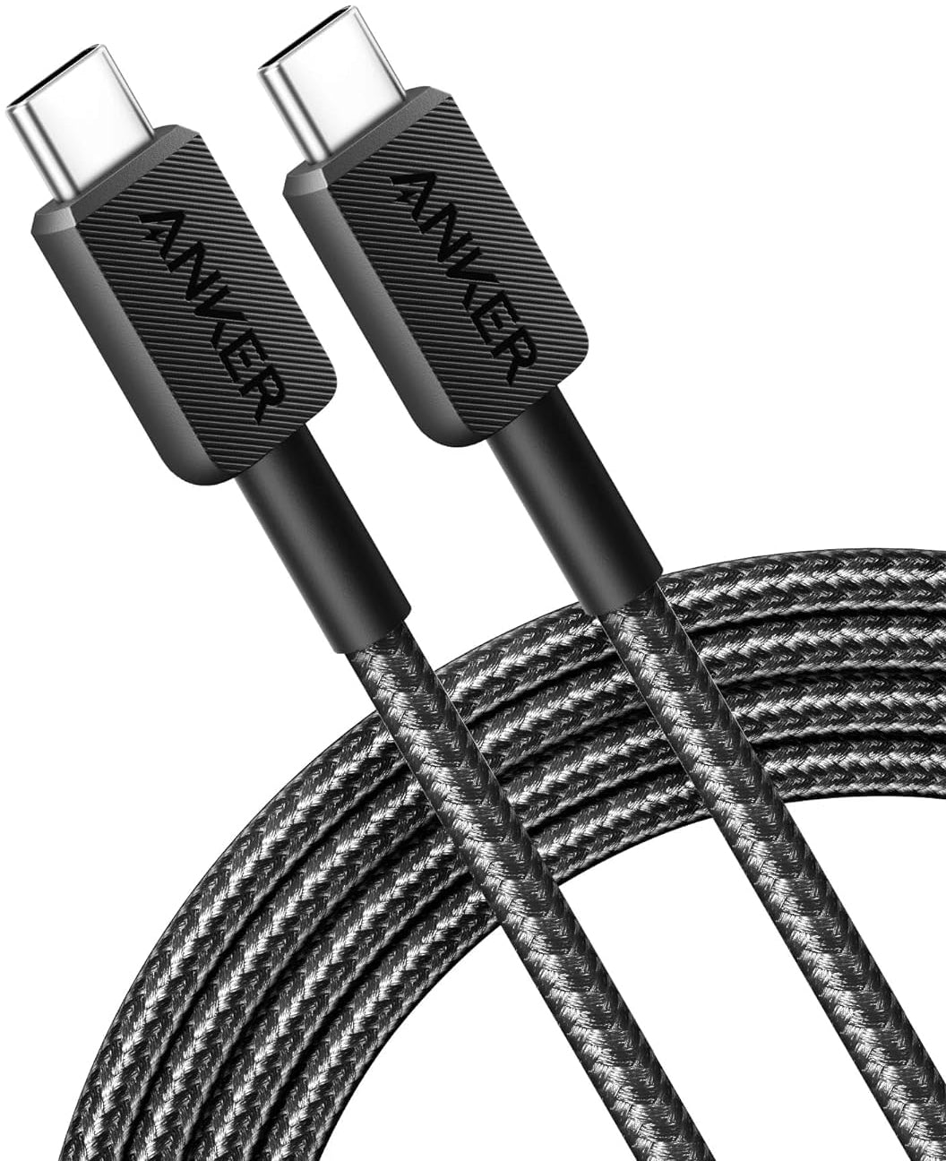 USB-C - USB-C Anker 322 data- ja latauskaapeli, 60W, 0.9m, Musta A81F5G11