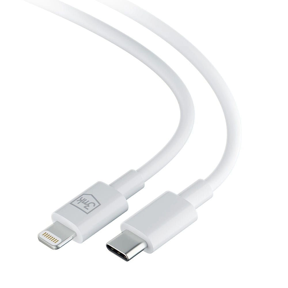 USB-C - Lightning 3MK Hyper -tietojen siirto- ja latauskaapeli, 20W, 1,2 m, valkoinen
