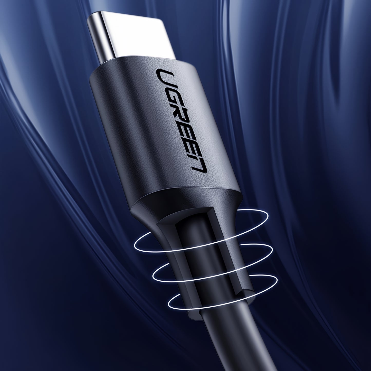 USB-C - USB-C UGREEN US286 Data- ja latauskaapeli, 60W, 3m, Musta