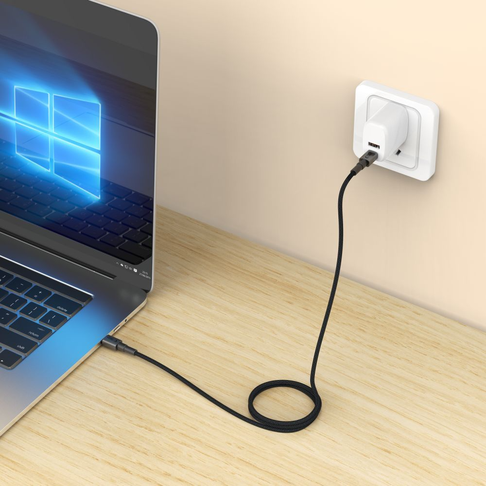 USB-C - USB-C Tech-Protect Ultraboost DNA MagTwist -data- ja latauskaapeli, 100W, 2m, Harmaa