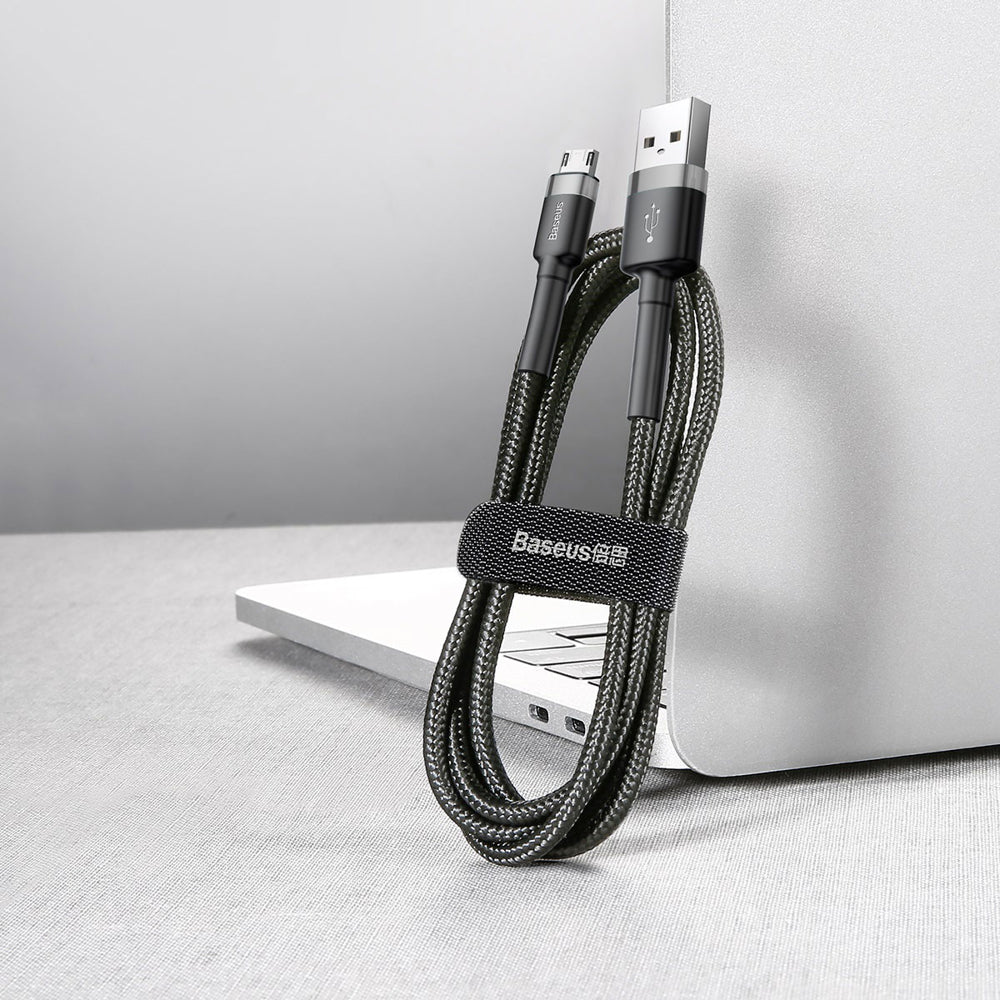 Tieto- ja latauskaapeli USB-A - microUSB Baseus Cafule, 18W, 1m, harmaa CAMKLF-BG1