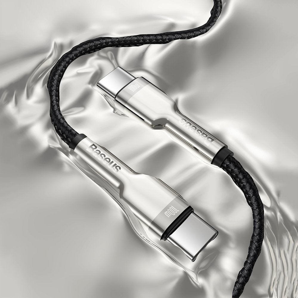 USB-C data- ja latauskaapeli - USB-C Baseus Cafule Metal Series, 100W, 1m, musta CATJK-C01