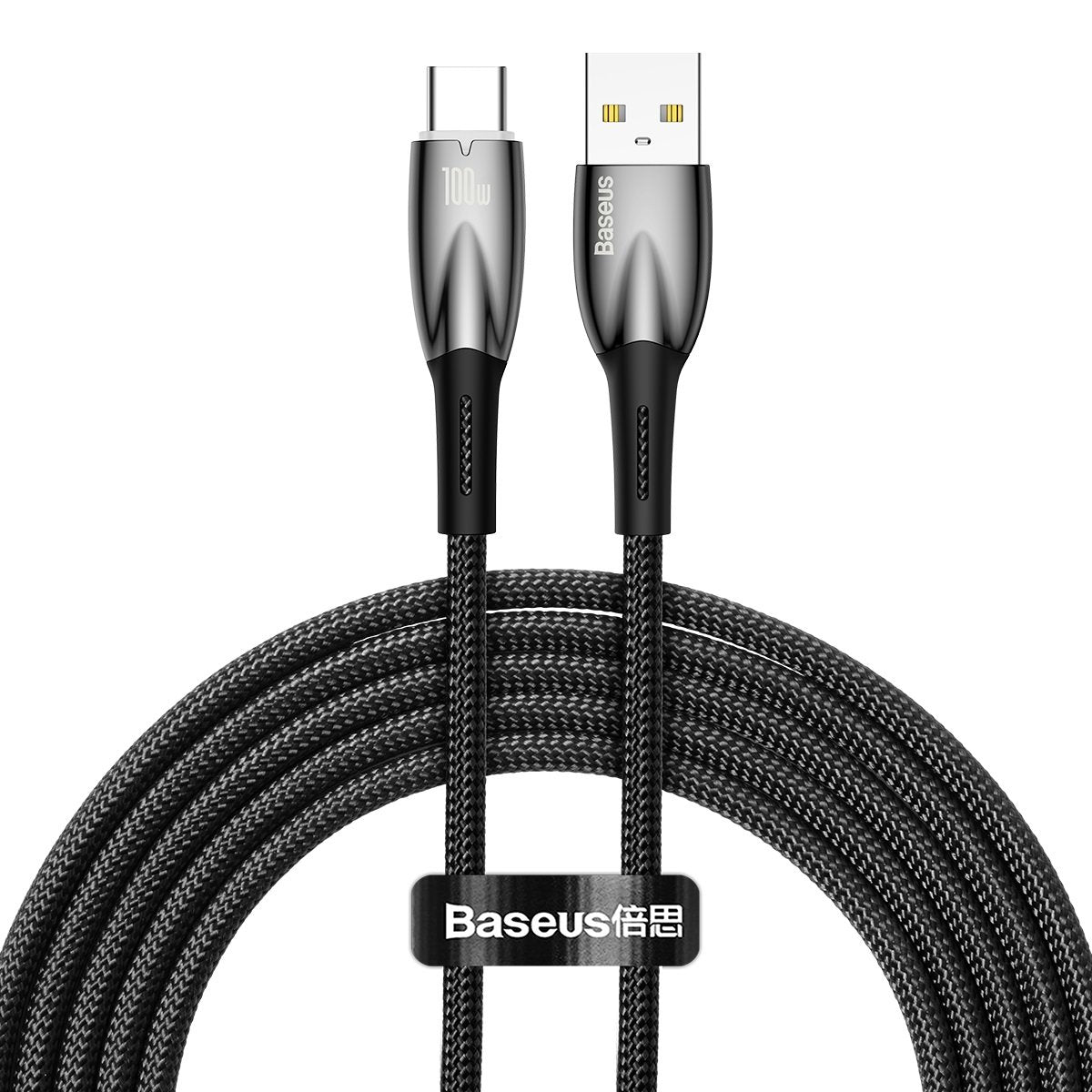 USB-A - USB-C Baseus Glimmer -sarjan data- ja latauskaapeli, 100W, 2m, musta CADH000501 CADH000501 CADH000501