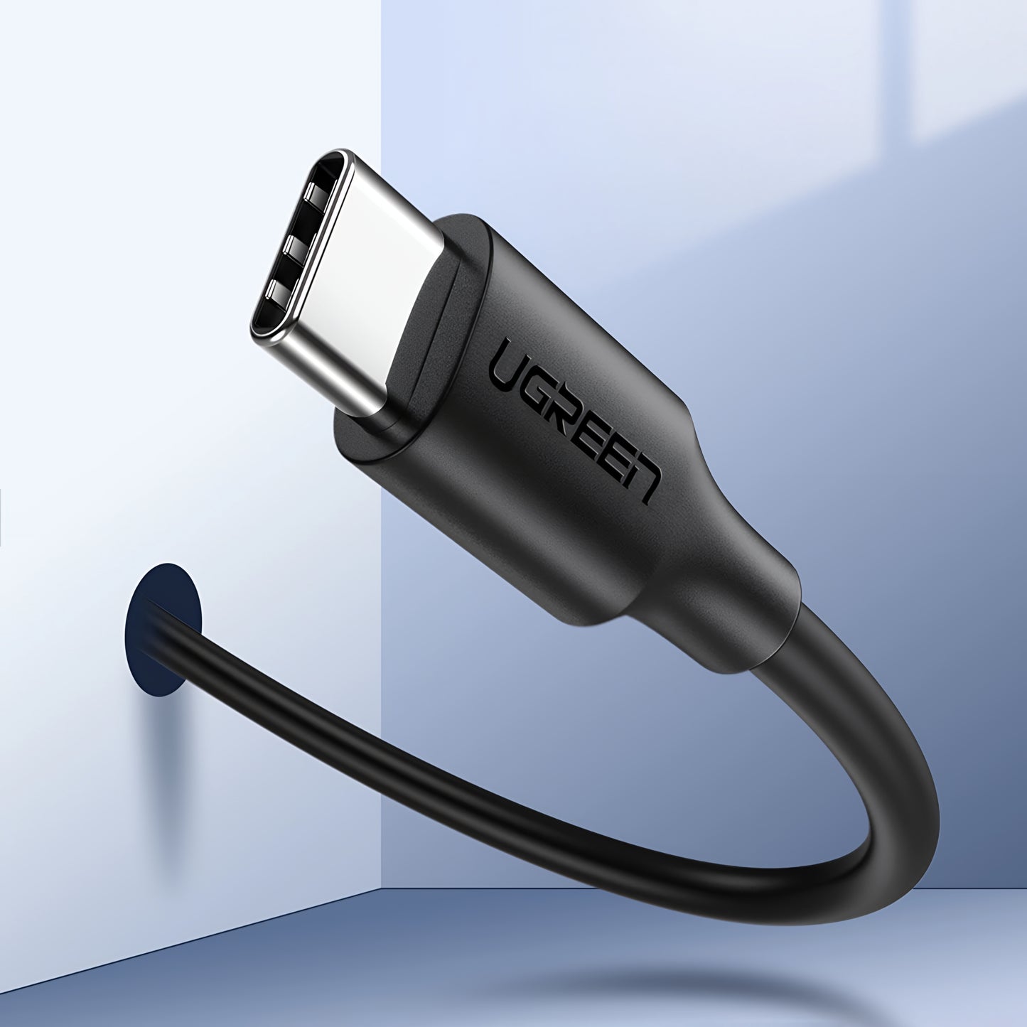 USB-C - USB-C UGREEN US286 Data- ja latauskaapeli, 60W, 3m, Musta