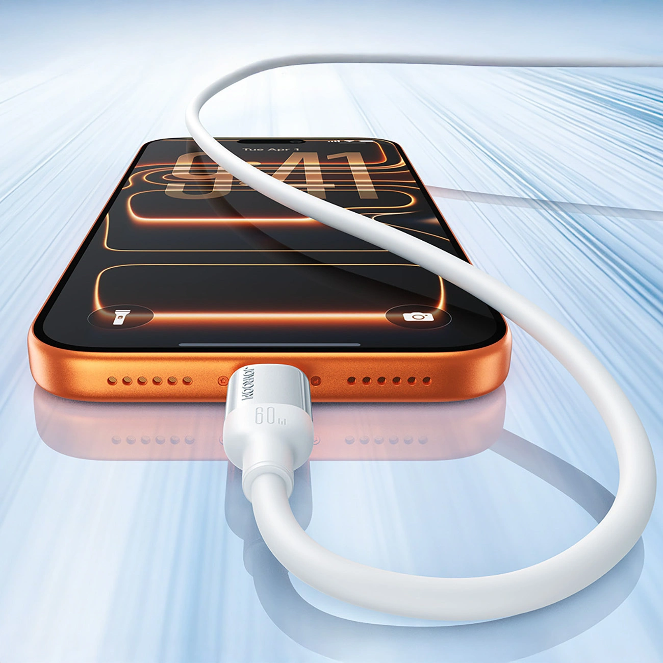 USB-A - USB-C Joyroom S-A62 Lively tiedonsiirto- ja latauskaapeli, 18W, 1,2m, valkoinen