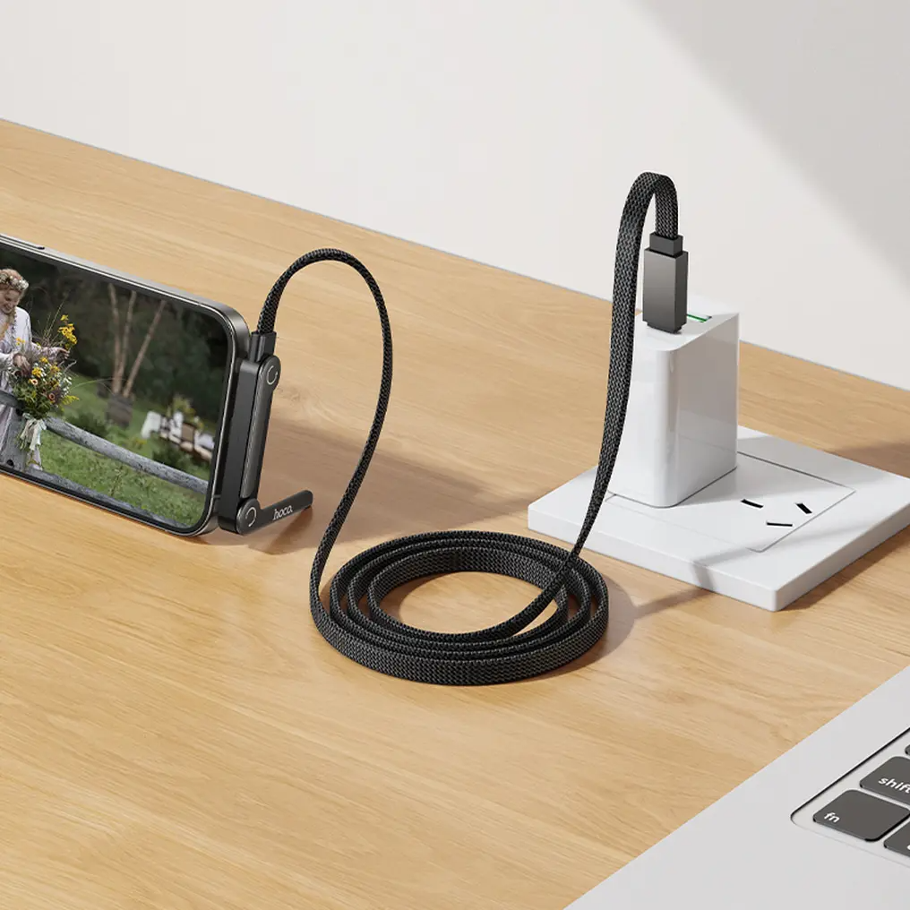 USB-C-tietojen ja latauskaapeli - USB-C HOCO U150 Exquisite, 60W, 1,2m, Musta