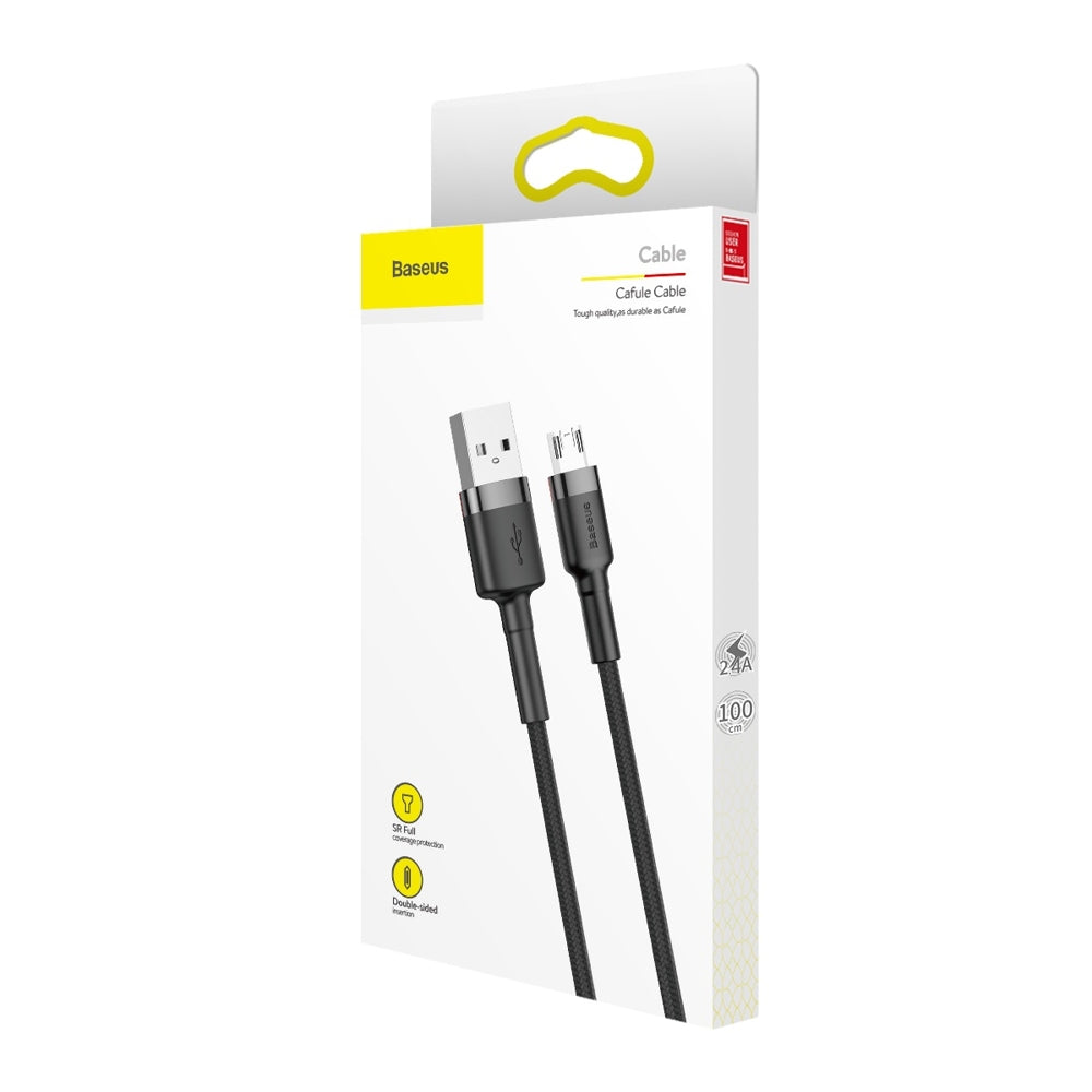 Tieto- ja latauskaapeli USB-A - microUSB Baseus Cafule, 18W, 1m, harmaa CAMKLF-BG1