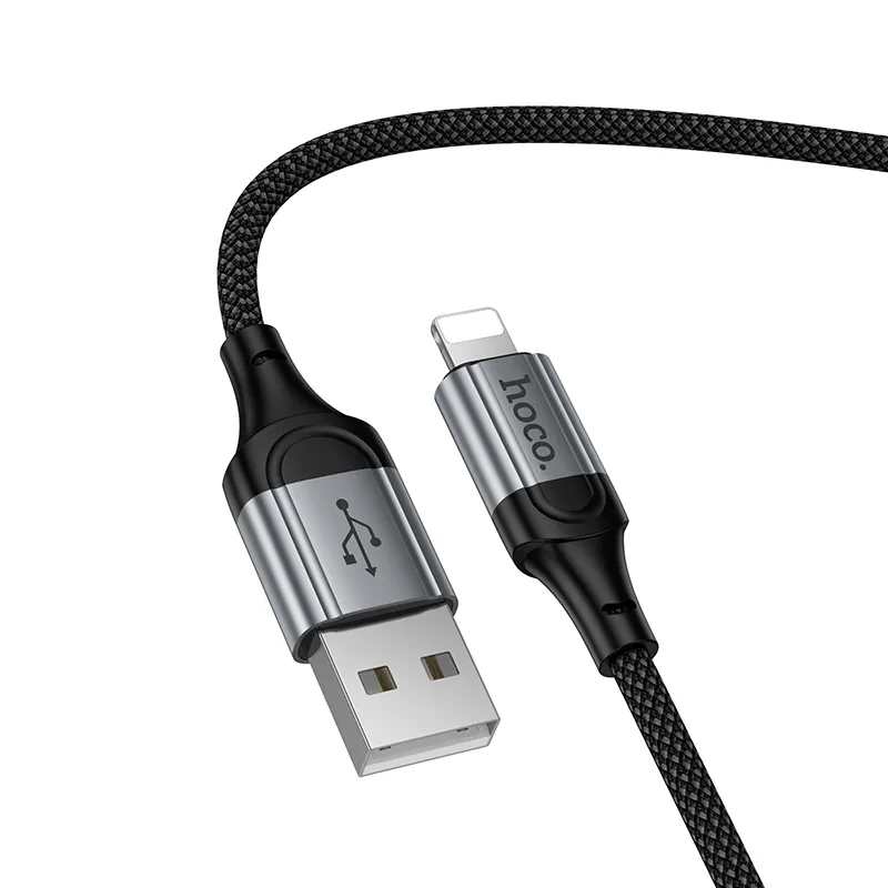 USB-A - Lightning HOCO X121 -data- ja latauskaapeli, 27W, 1.5m, Musta