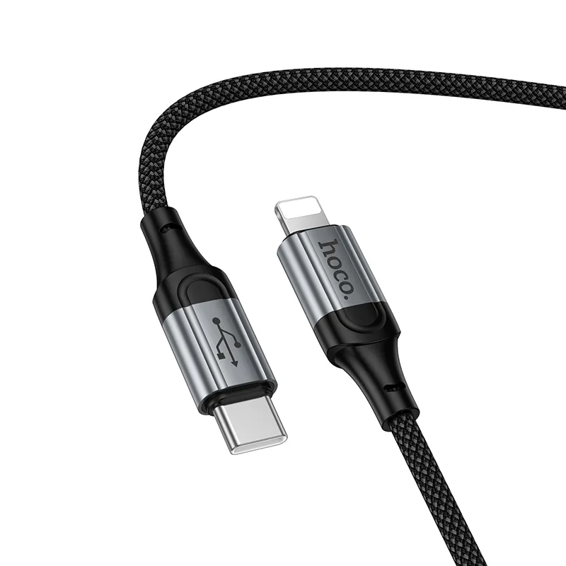 USB-C - Lightning HOCO X121 -data- ja latauskaapeli, 27W, 1.5m, Musta