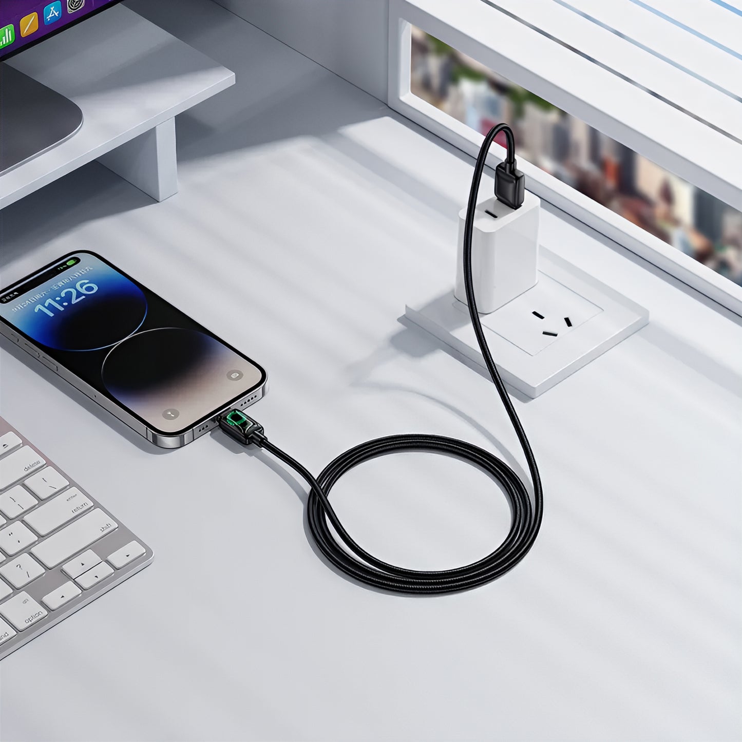 USB-A - Lightning HOCO U146 -data- ja latauskaapeli, 12W, 1.2m, Musta