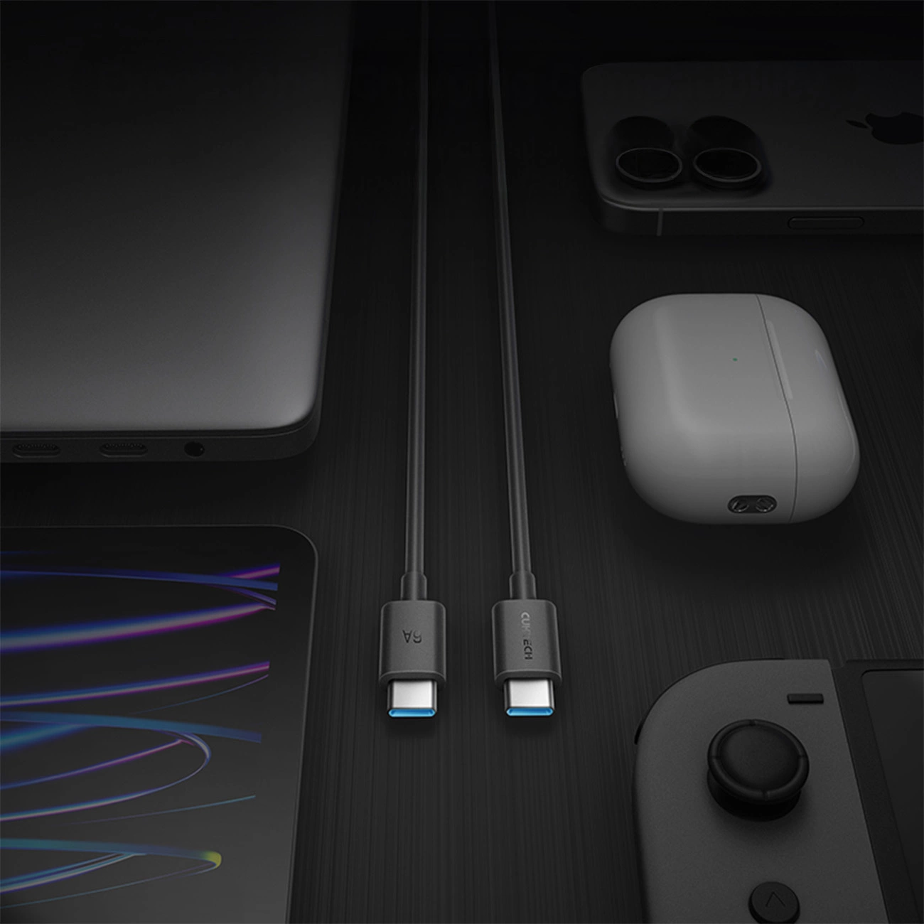 USB-C - USB-C Cuktech -data- ja latauskaapeli, 240W, 1.5m, Musta CKCTC615NCBK