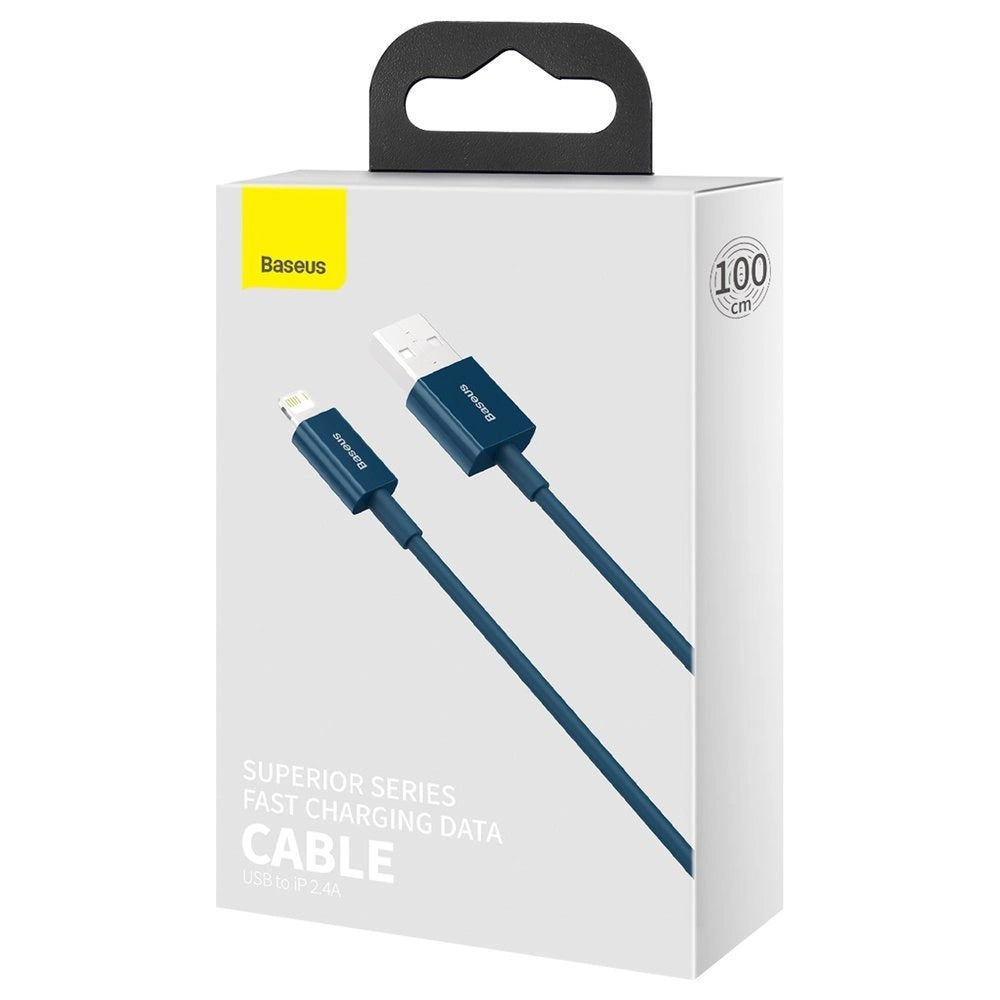 Tieto- ja latauskaapeli USB-A - Lightning Baseus Superior Series, 20W, 1m, sininen CALYS-A03