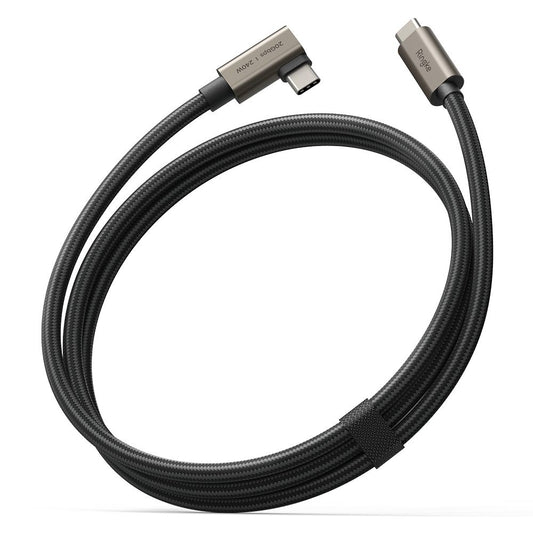 USB-C - USB-C Ringke 2X2 Angled -data- ja latauskaapeli, 240W, 1m, Musta