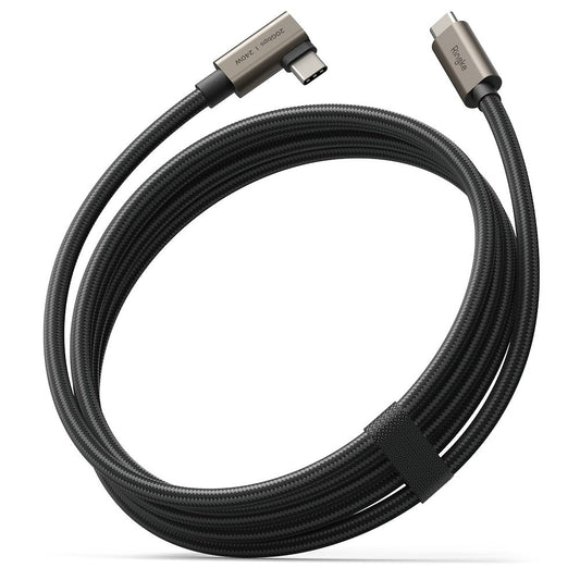 USB-C - USB-C Ringke 2X2 Angled -data- ja latauskaapeli, 240W, 2m, Musta
