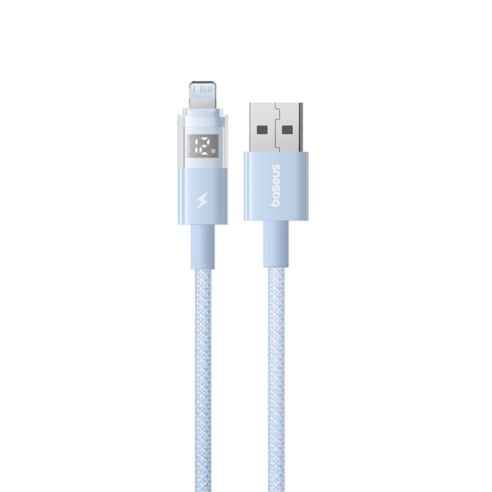 USB-A - Lightning Baseus Display 2 -data- ja latauskaapeli, 12W, 2m, Sininen P10382700311-01
