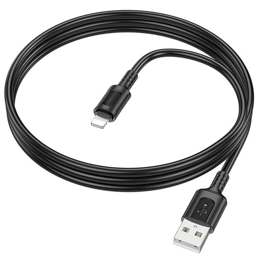 USB-A - Lightning Borofone BX111 Feliz data- ja latauskaapeli, 18W, 1m, Musta