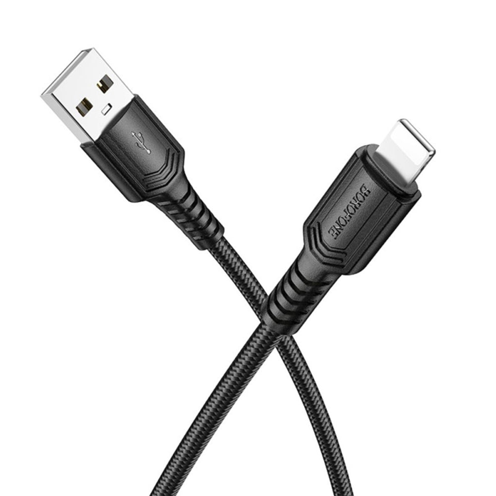 USB-A - Lightning Borofone BX116 Certain -data- ja latauskaapeli, 18W, 1m, Musta