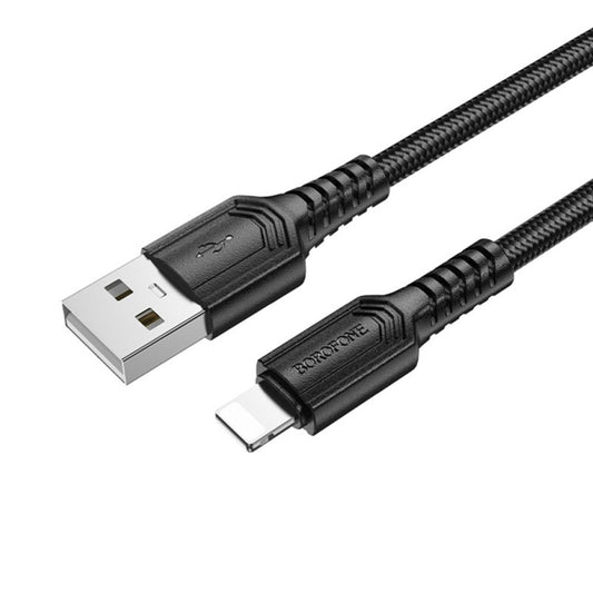USB-A - Lightning Borofone BX116 Certain -data- ja latauskaapeli, 18W, 1m, Musta