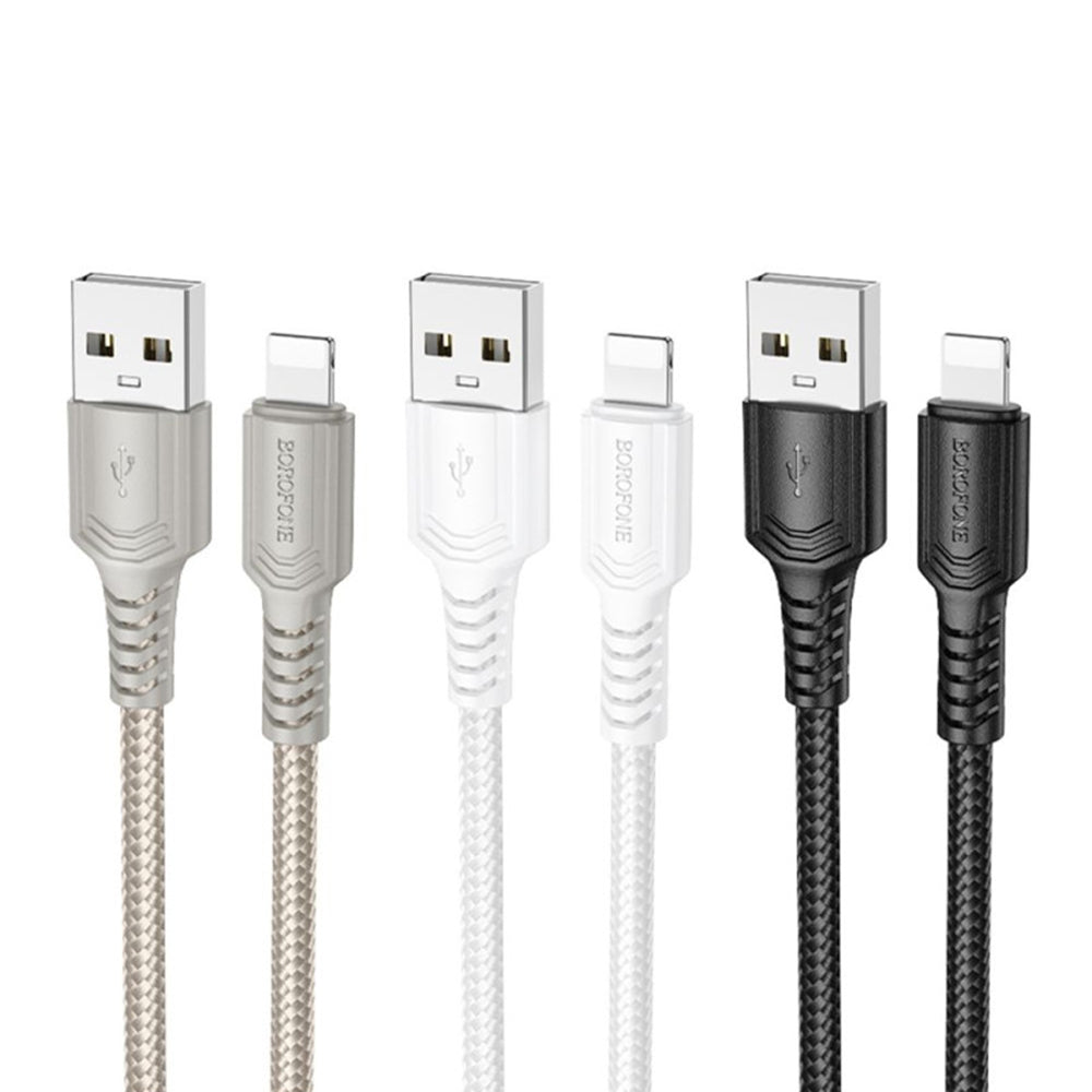 USB-A - Lightning Borofone BX116 Certain -data- ja latauskaapeli, 18W, 1m, Musta