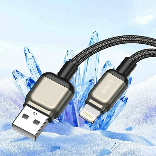 USB-A - Lightning Lito LD17 -data- ja latauskaapeli, 18W, 1m, Musta
