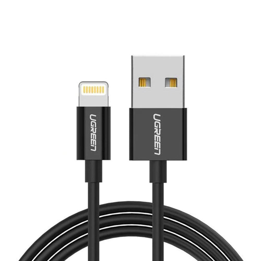 USB-A - Lightning UGREEN 80823 Data- ja latauskaapeli, 18W, 2m, Musta