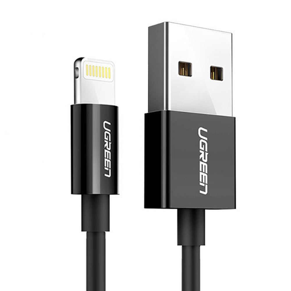 USB-A - Lightning UGREEN 80823 Data- ja latauskaapeli, 18W, 2m, Musta