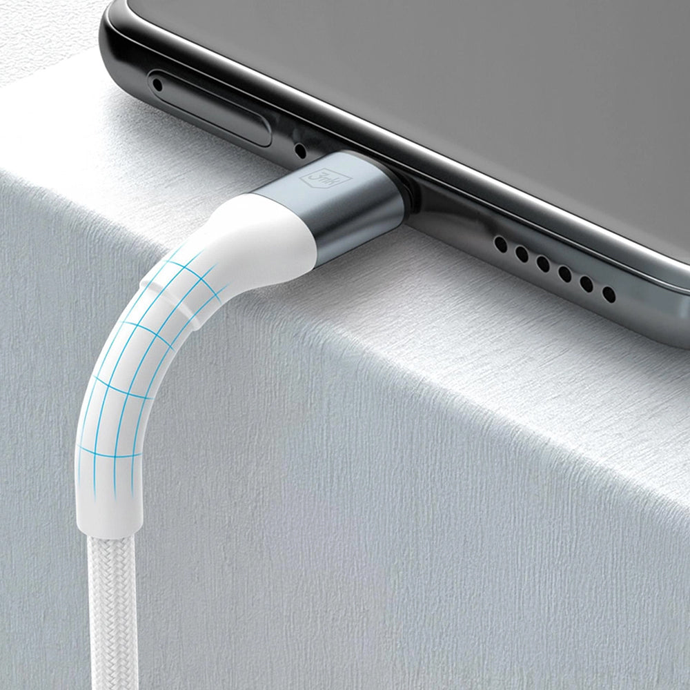USB-A - USB-C 3MK Hyper N -data- ja latauskaapeli, 18W, 1m, Valkoinen
