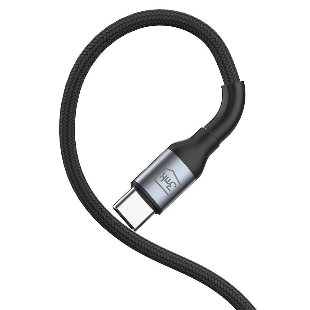 USB-A - USB-C 3MK Hyper N -data- ja latauskaapeli, 18W, 2m, Musta