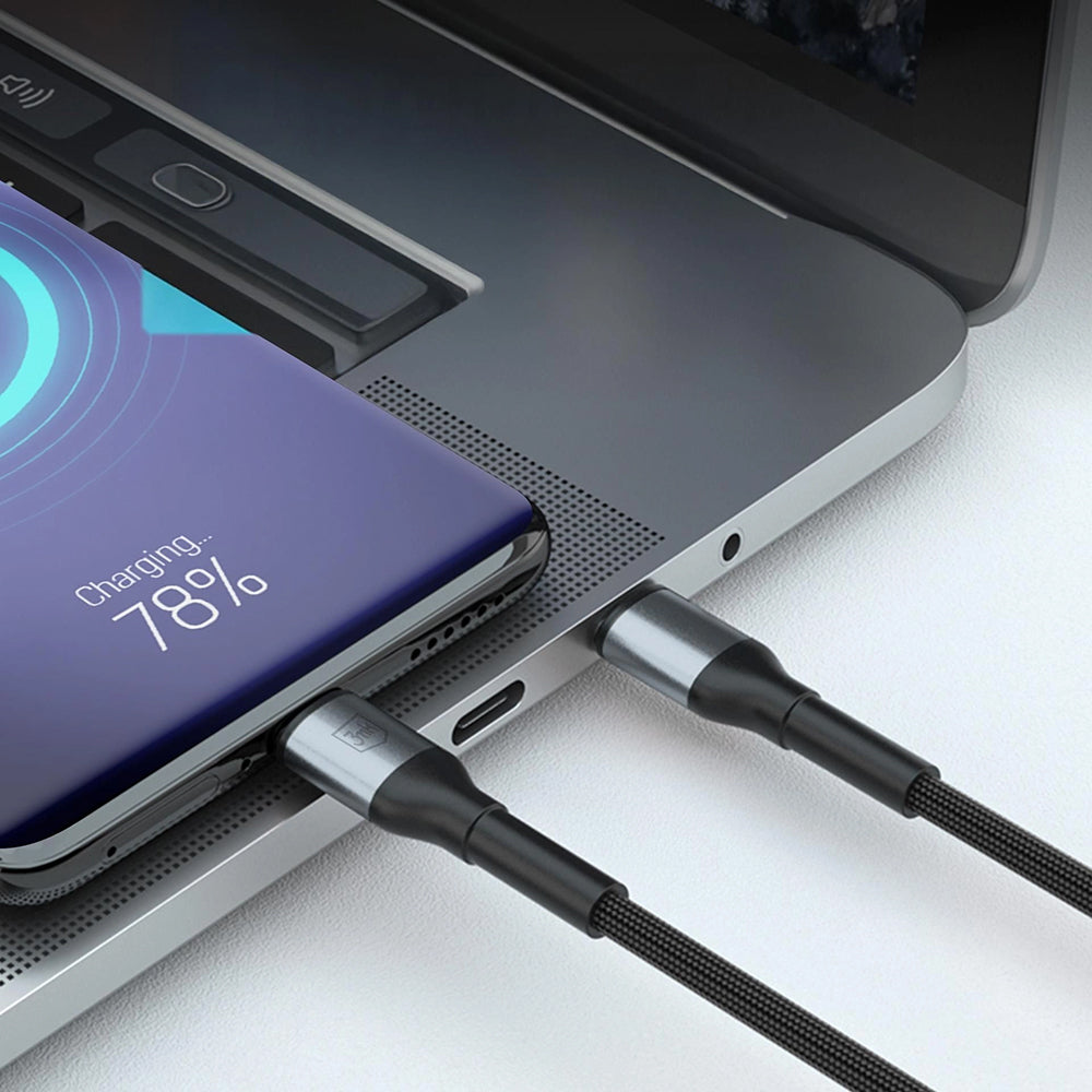 USB-A - USB-C 3MK Hyper N -data- ja latauskaapeli, 18W, 2m, Musta