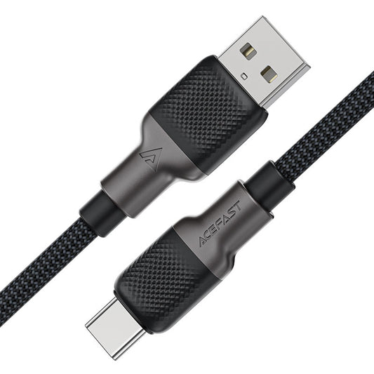 USB-A - USB-C Acefast C10-04 -data- ja latauskaapeli, 18W, 1.2m, Musta