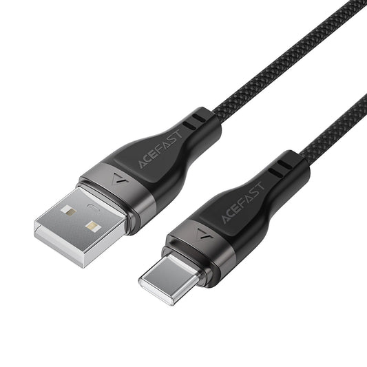 USB-A - USB-C Acefast C11-04 -data- ja latauskaapeli, 18W, 1.2m, Musta