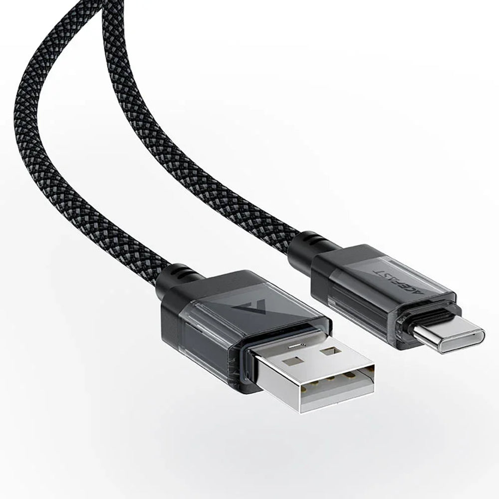 USB-A - USB-C Acefast C12-04 -data- ja latauskaapeli, 18W, 1.2m, Musta