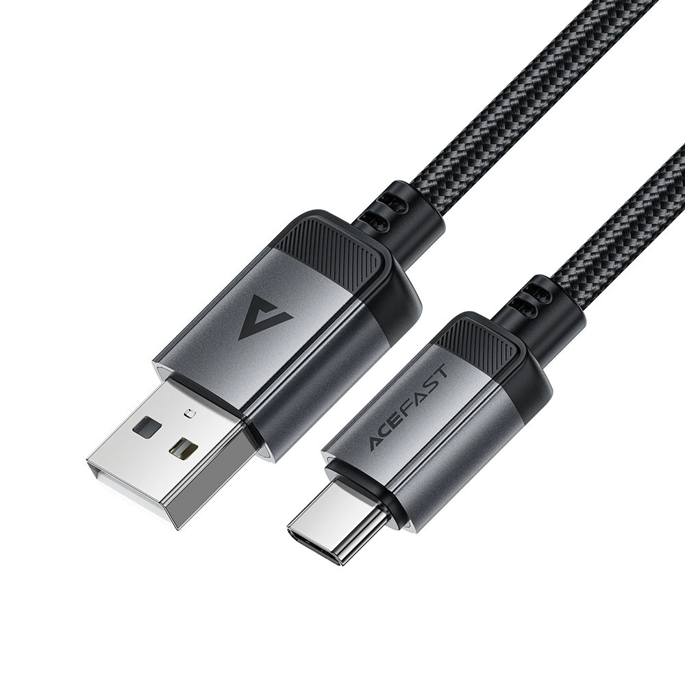 USB-A - USB-C Acefast C20-04 -data- ja latauskaapeli, 18W, 1.2m, Musta