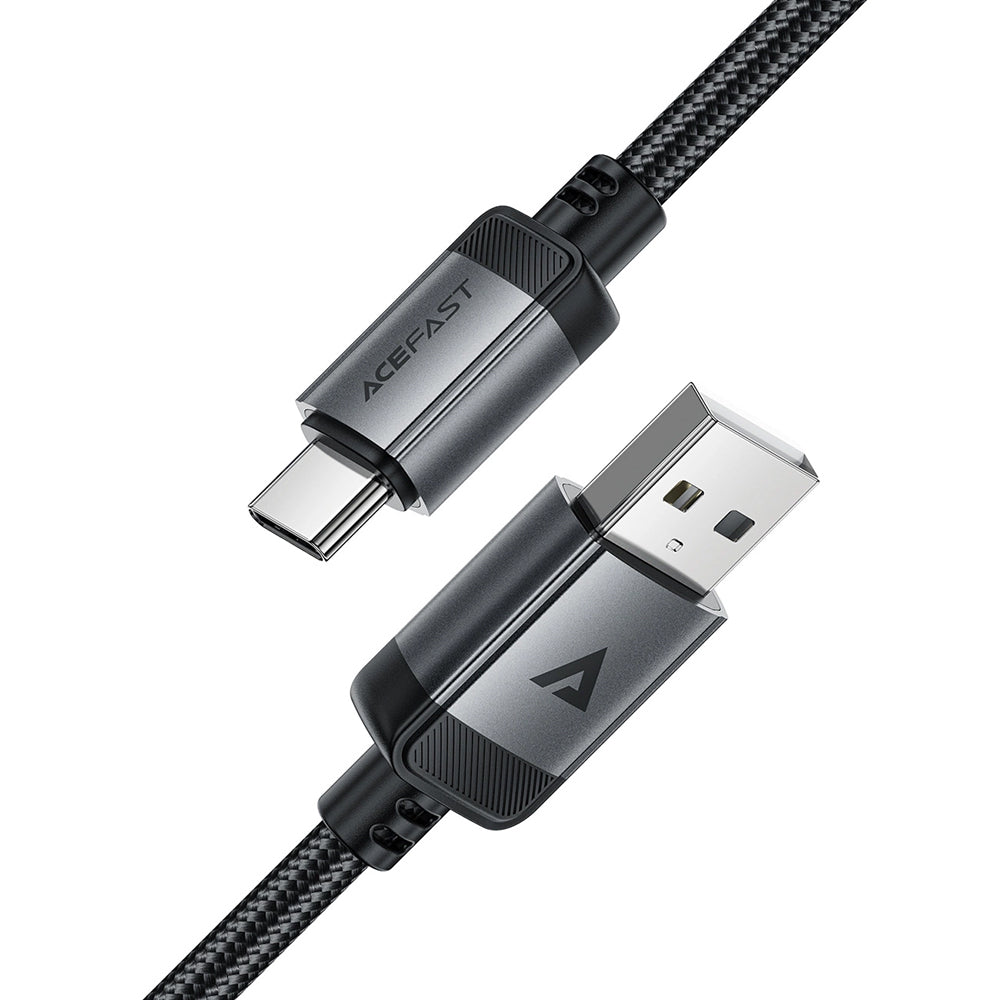 USB-A - USB-C Acefast C20-04 -data- ja latauskaapeli, 18W, 1.2m, Musta