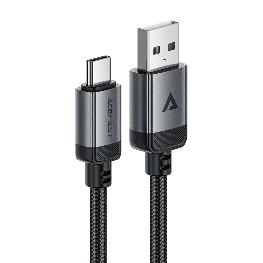 USB-A - USB-C Acefast C20-04 -data- ja latauskaapeli, 18W, 1.2m, Musta