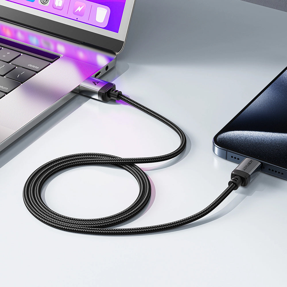 USB-A - USB-C Acefast C20-04 -data- ja latauskaapeli, 18W, 1.2m, Musta
