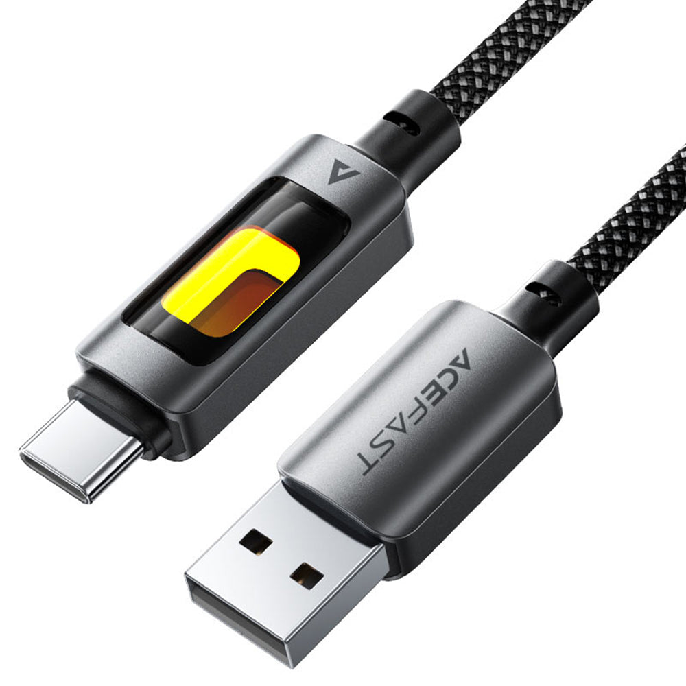USB-A - USB-C Acefast C21-04 -data- ja latauskaapeli, 18W, 1.2m, Musta