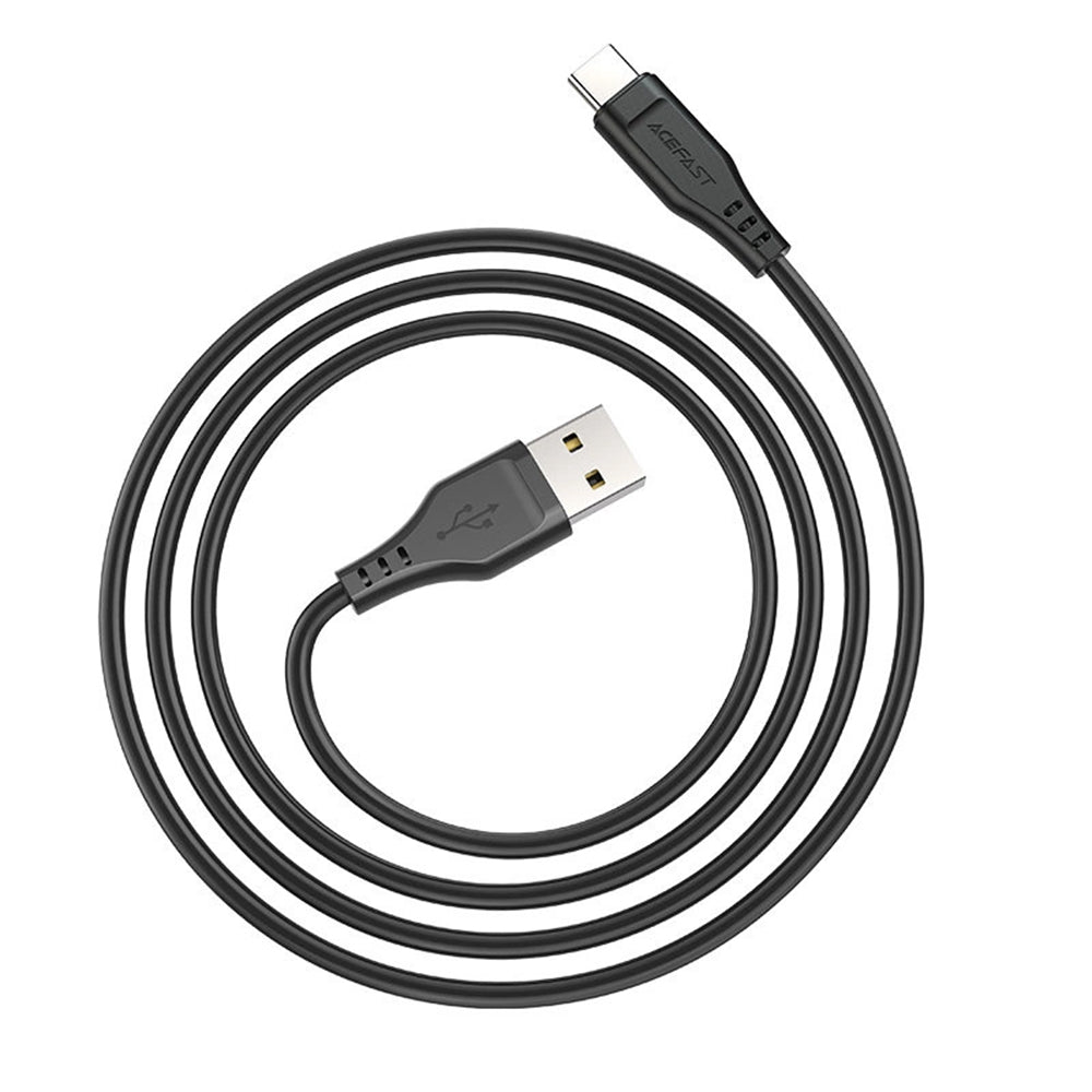 USB-A - USB-C Acefast C3-03 Data- ja Latauskaapeli, 60W, 1.2m, Musta